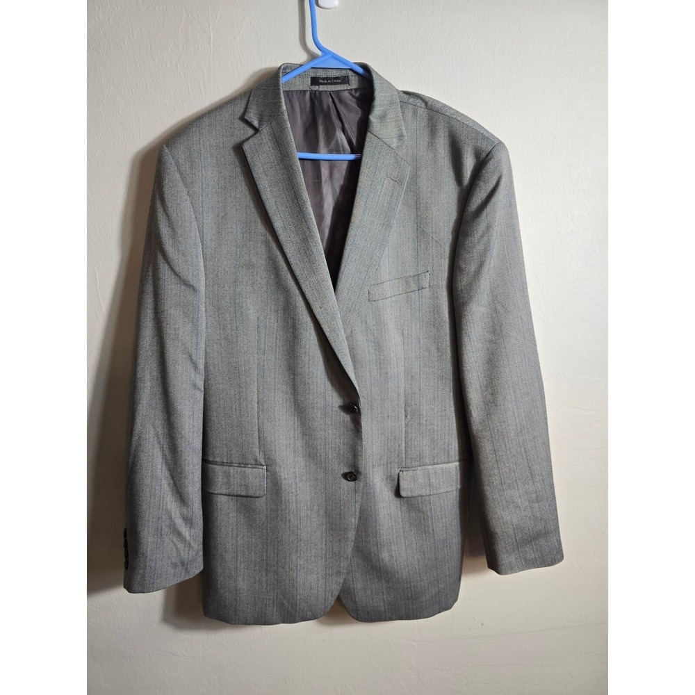Lauren Ralph Lauren Blazer Sport Coat Herringbone‎ Two Button Gray Mens